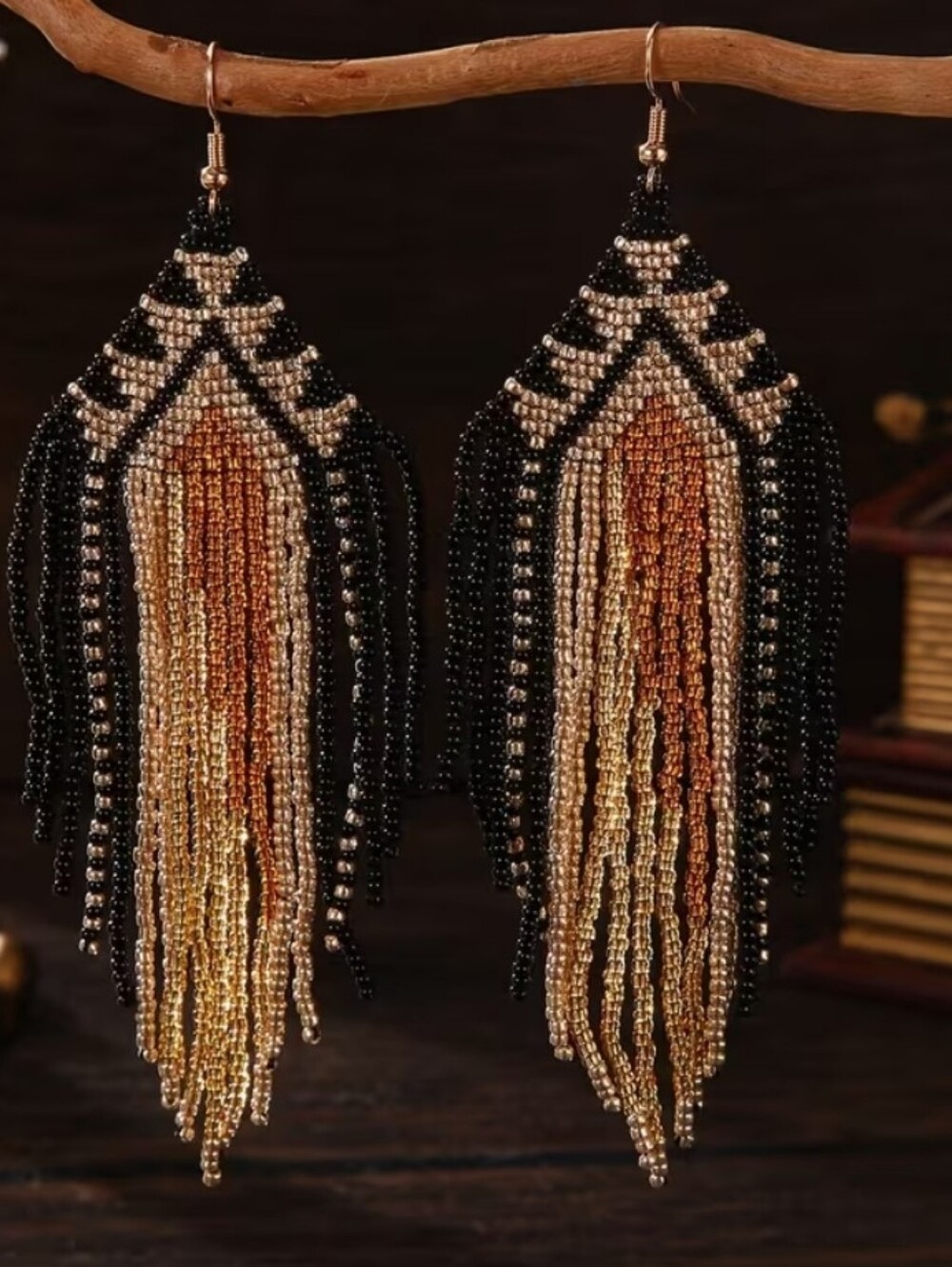 Unique Western Beaded Earrings - Picture 3 of 5